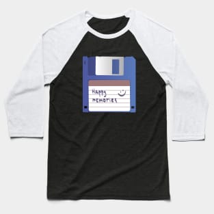 Blue Floppy Disk Nostalgia Baseball T-Shirt